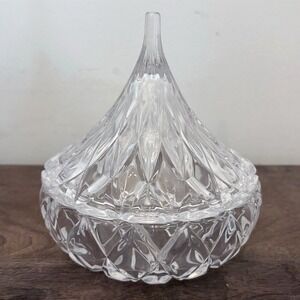 NEW Hersheys Kisses Shannon Crystal Candy Dish Covered Godinger 6462 Clear Glass
